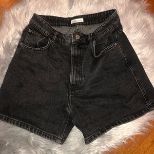 Zara dark wash high waisted boyfriend shorts.